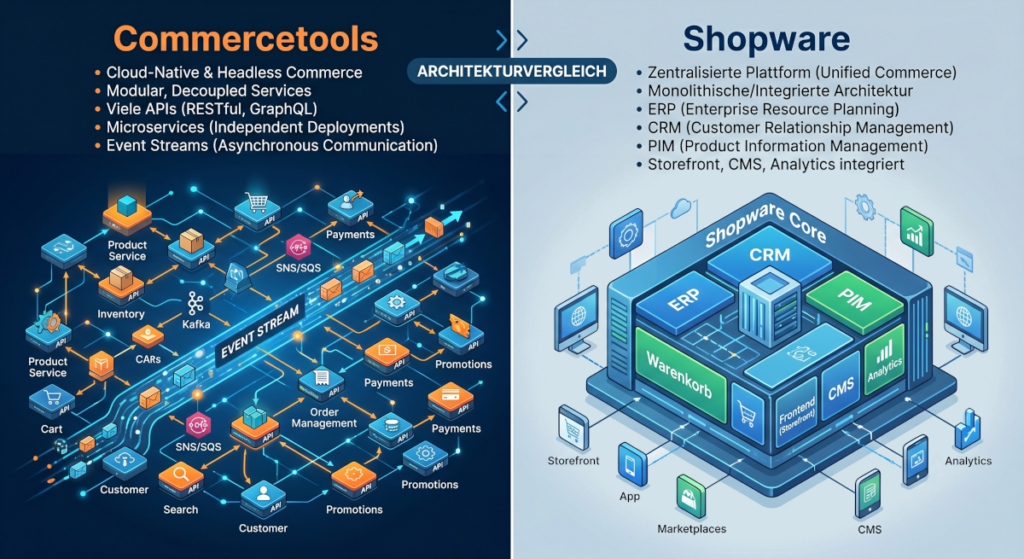 commercetools shopware migration architekturvergleich HQ GmbH