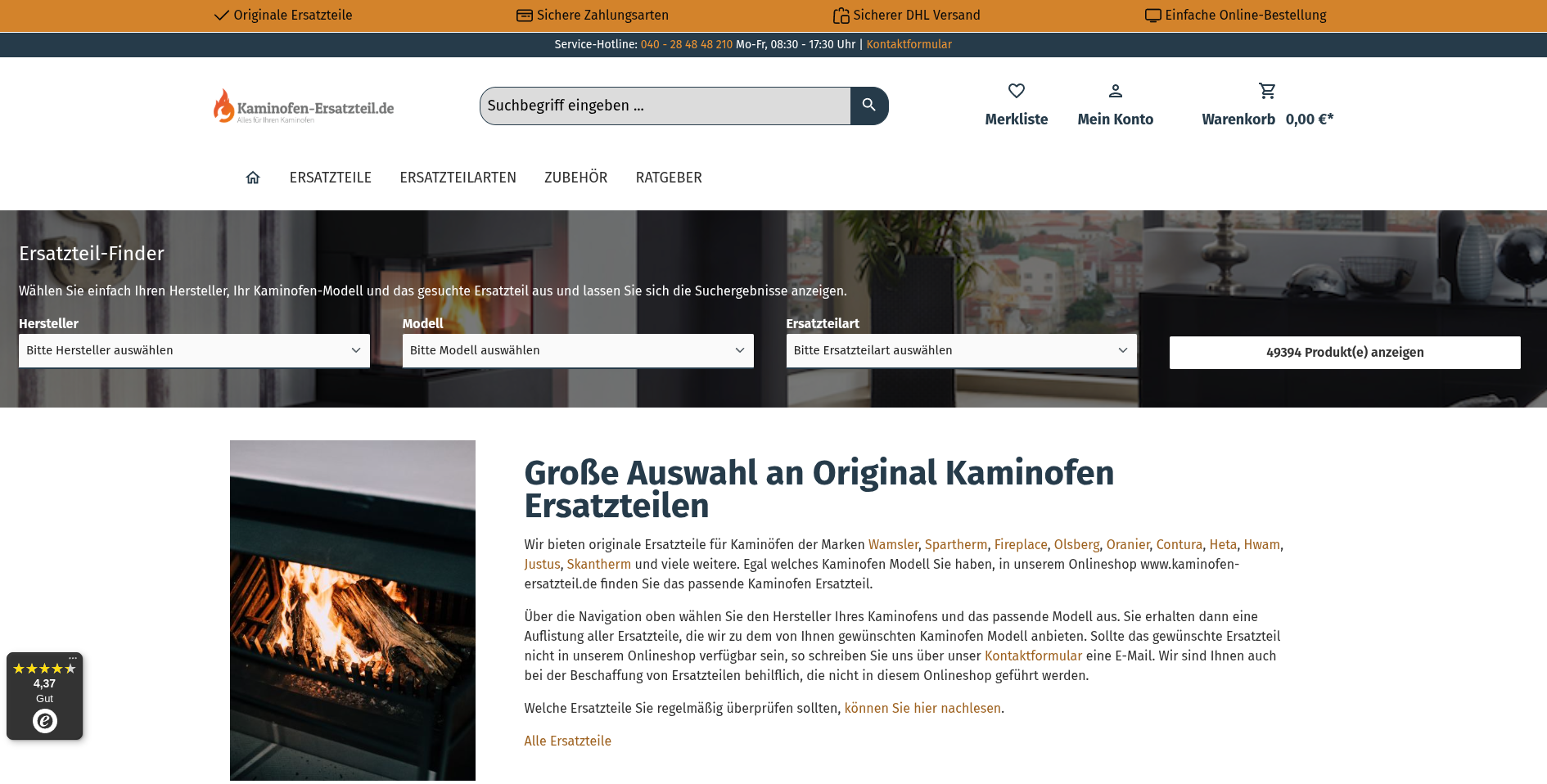 Kaminofen Ersatzteil