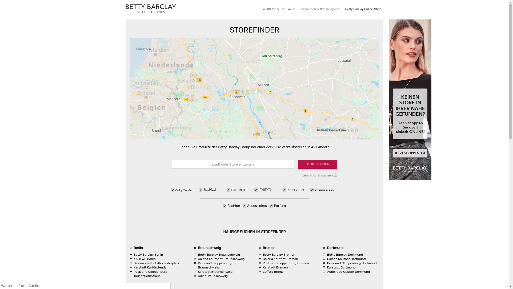 Entwicklung und redundates Hosting des Betty Barclay Storefinders